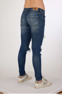 Olivia Sparkle blue jeans with holes casual dressed leg lower…